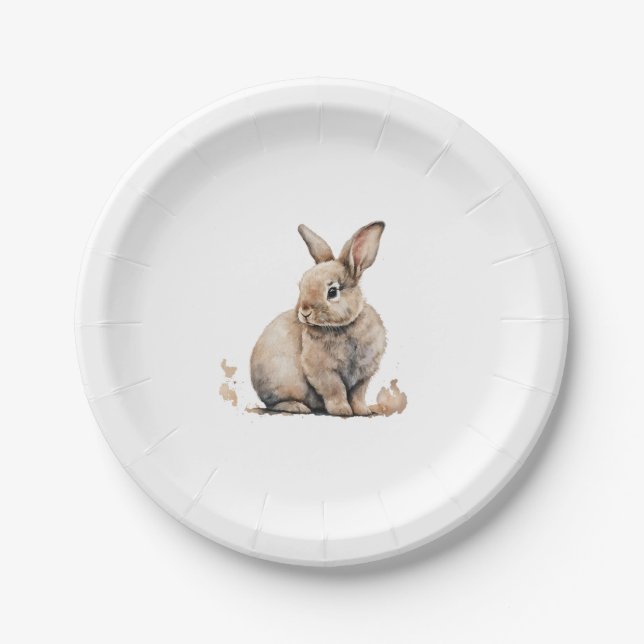 Plato De Papel Conejo de Pascua (Anverso)