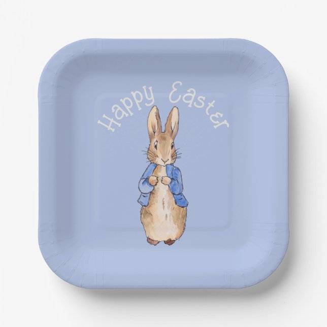 Plato De Papel conejo de Pascua (Anverso)