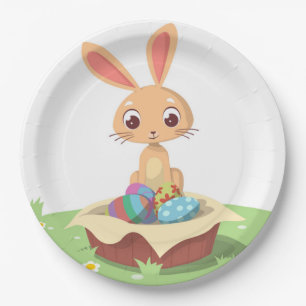 PLATO DE PAPEL CONEJO DE PASCUA