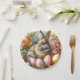 Plato De Papel Conejo de Pascua Fiesta