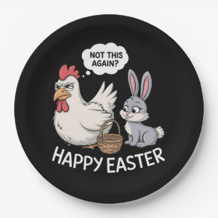 Plato De Papel Conejo Feliz de Pascua Conejo Pollo No Esto Otra V
