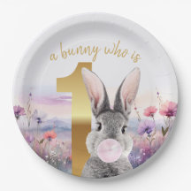 Conejo primer cumpleaños chispa rosa