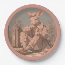 Plato De Papel Conejo victoriano espera, primavera