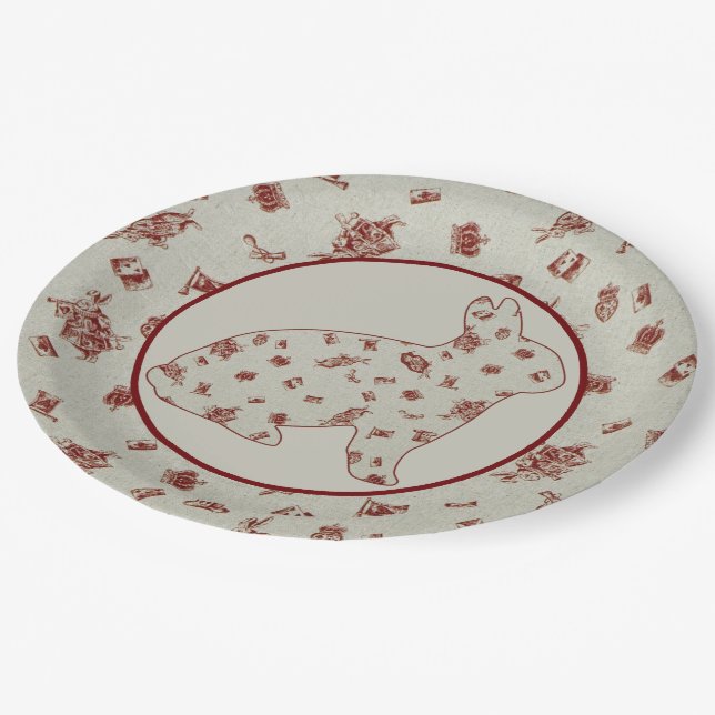 Plato De Papel Conejo Wonderland 2 (Angular)