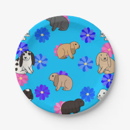 Plato De Papel Conejos con orejgas discontinuas