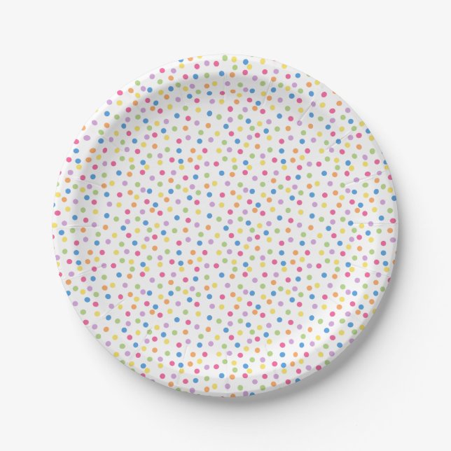 Plato De Papel Confetti Dazzle (puntos) (Anverso)