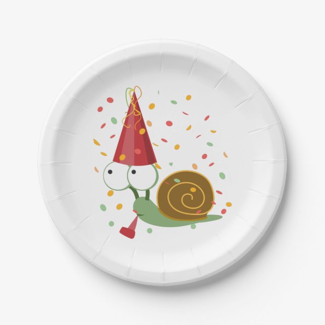 Plato De Papel Confetti Fiesta Snail (Anverso)