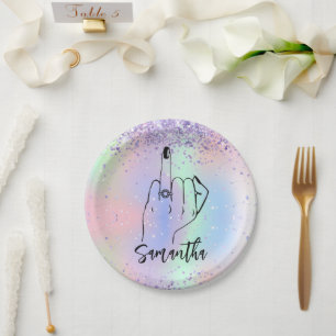 Plato De Papel Confetti Sparkly Bachelorette   Fiesta de novias
