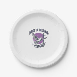 Plato De Papel Confía en el Señor Paloma Diseño de camiseta crist