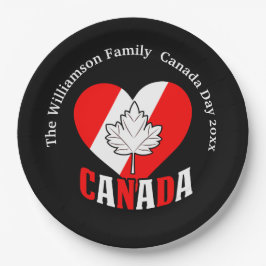 Plato De Papel Configuración del Fiesta del Día de Canadá Persona