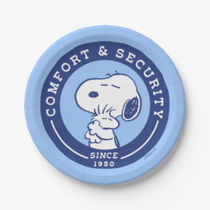 Plato De Papel Confort y seguridad Snoopy & Woodstock Hug