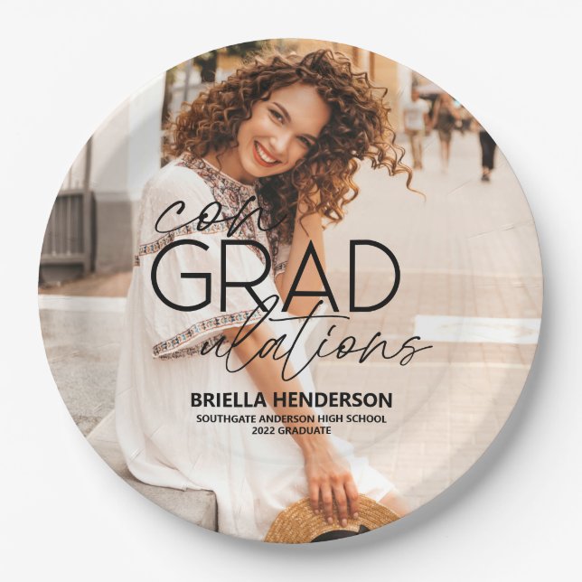 Plato De Papel ConGRADulations Placas de papel de graduación (Anverso)