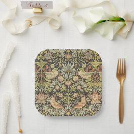 Plato De Papel Conjunto de Boda Vintage Strawberry Thieves
