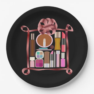 Plato De Papel Conjunto de cosméticos