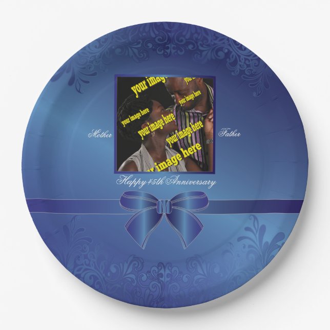 Plato De Papel Conmemoración del 45 aniversario de Sapphire (Anverso)