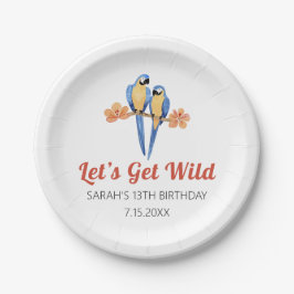 Plato De Papel Consigamos una acuarela salvaje de la jungla de Ma