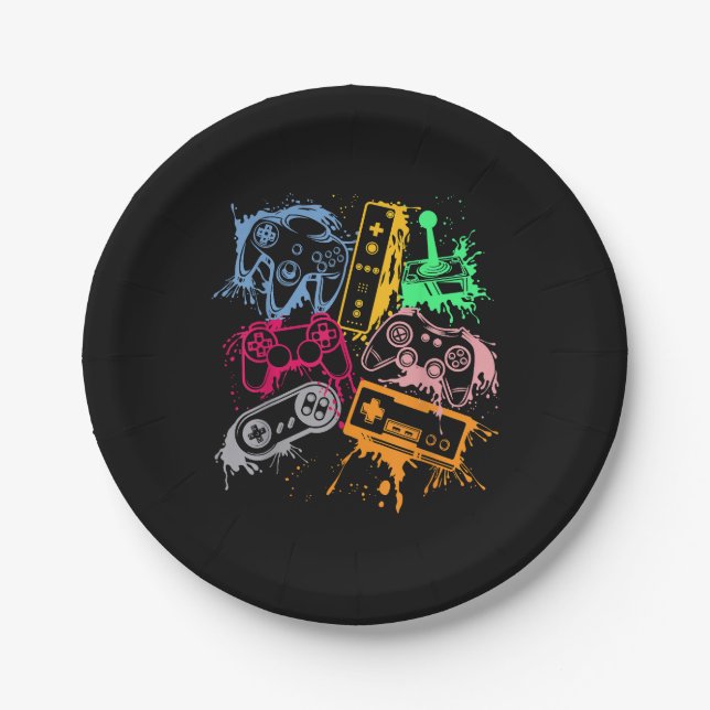 Plato De Papel Consolas de videojuegos Controles Retro 80's 90's  (Anverso)