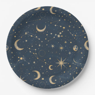 Plato De Papel Constelación celeste - Noche estrellada (1)