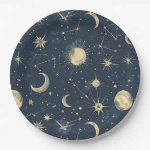 Plato De Papel Constelación celeste - Noche estrellada (3)