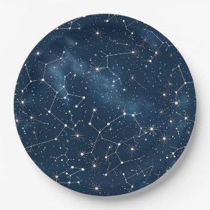 Plato De Papel Constelación celeste - Noche estrellada (4)