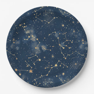 Plato De Papel Constelación celeste - Noche estrellada (5)