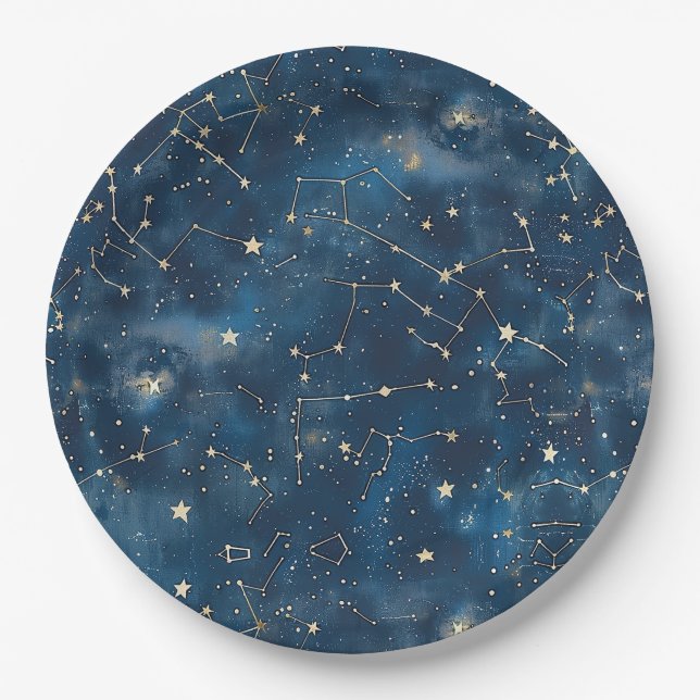 Plato De Papel Constelación celeste - Noche estrellada (6) (Anverso)