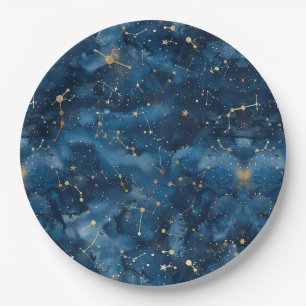 Plato De Papel Constelación celeste - Noche estrellada (7)