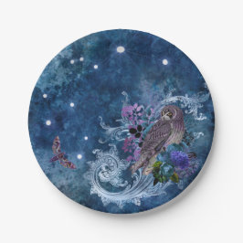 Plato De Papel Constelación de Boho Blue Zodiac Aquarius