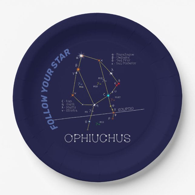 Plato De Papel Constelación de Zodiac Ophiuchus (Anverso)