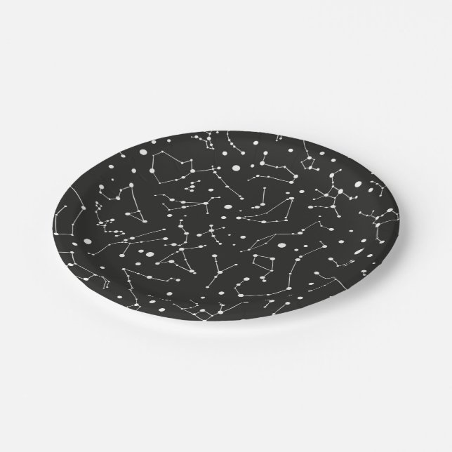 Plato De Papel Constelaciones blancas y negras (Angular)