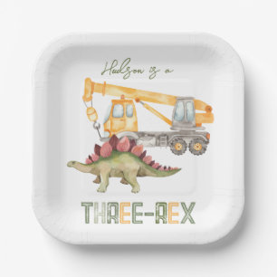 Plato De Papel Construcción de Dino Tres Placas De Papel Rex