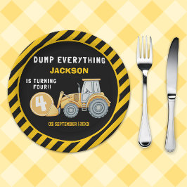 Plato De Papel Construction Birthday Party | Excavator & Wrecking