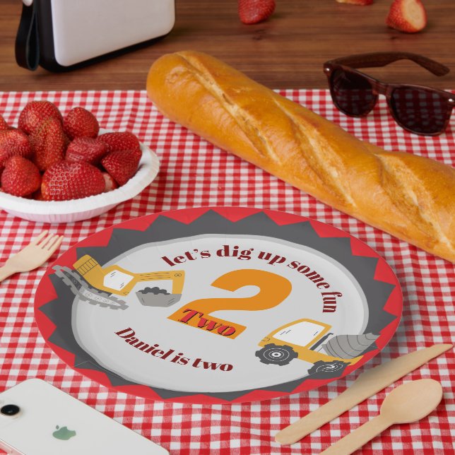 Plato De Papel Construction Dump Truck (Picnic)