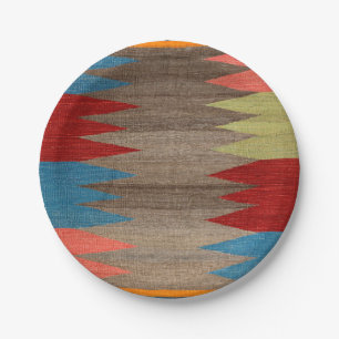 Plato De Papel Contemporary Dusty Blue Gray Striped 