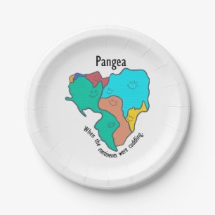 Plato De Papel Continentes Pangea Cudling Multicolor
