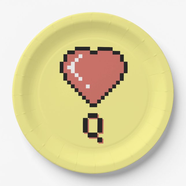 Plato De Papel contorno negro de la reina del corazón (Anverso)