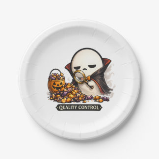 Plato De Papel Control de Calidad de Halloween Lindo Vampiro