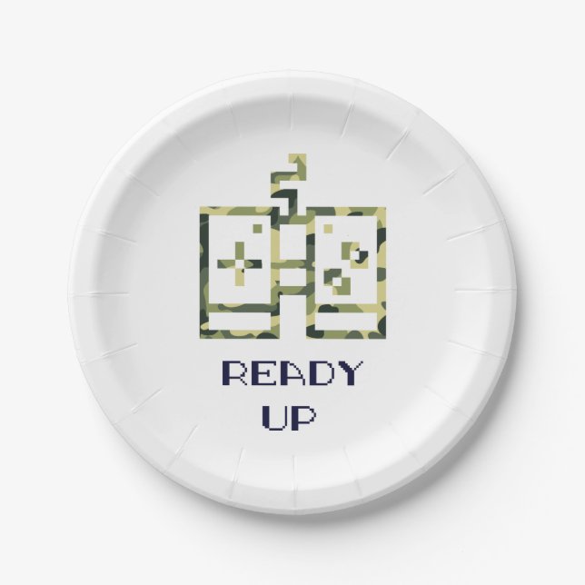 Plato De Papel Controlador de videojuegos de camuflaje listo para (Anverso)