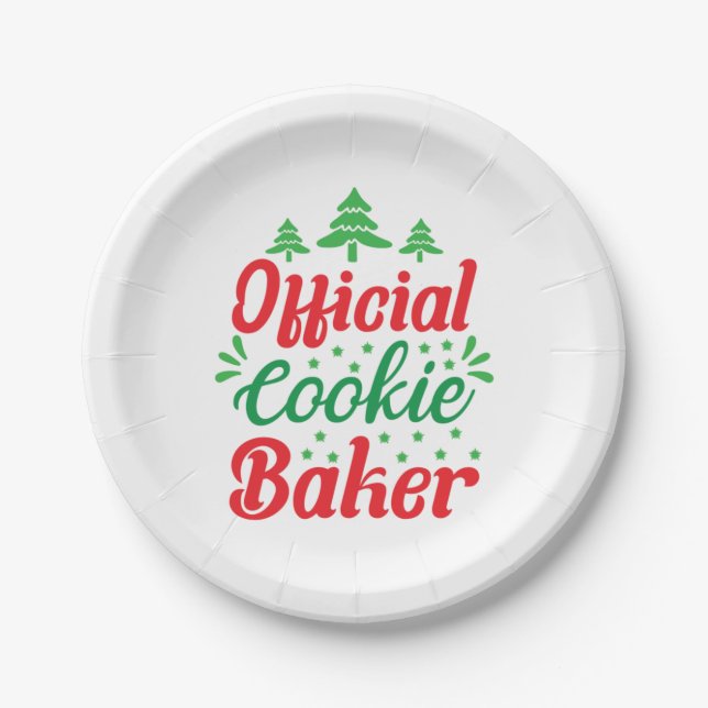 Plato De Papel Cookie Baker oficial de arte de Navidad (Anverso)