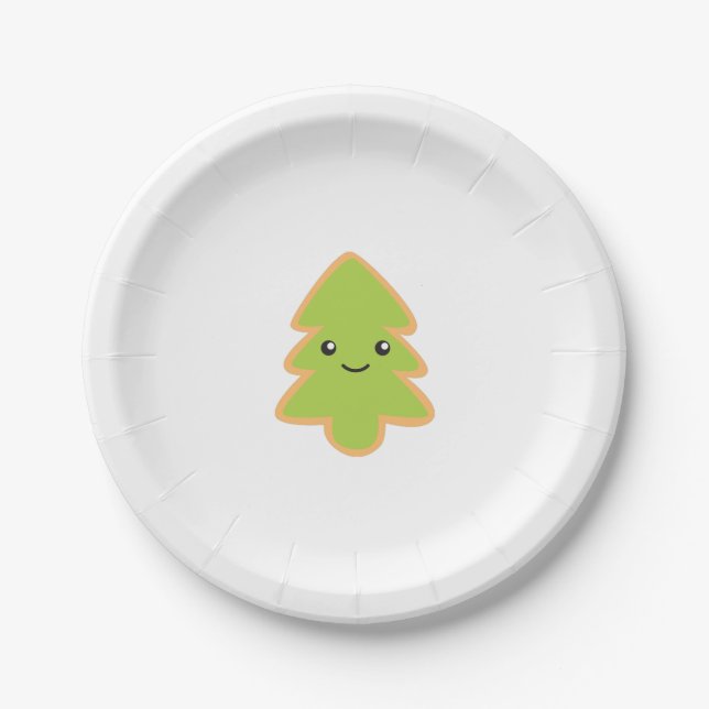 Plato De Papel Cookie de árbol de Navidad (Anverso)
