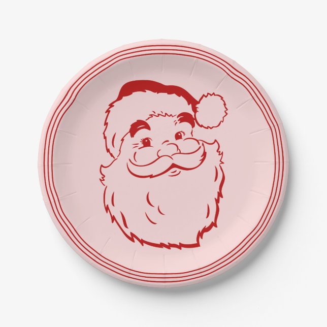 Plato De Papel Cookie dibujada a mano para Santa Cláusula (Anverso)