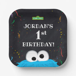 Plato De Papel Cookie Monster | 1st Birthday