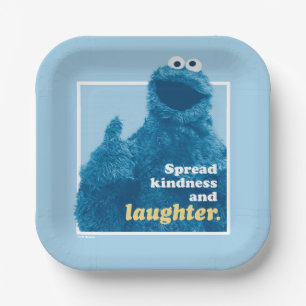 Plato De Papel Cookie Monster Amabilidad y risa extendidas