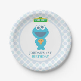 Plato De Papel Cookie Monster Baby Birday