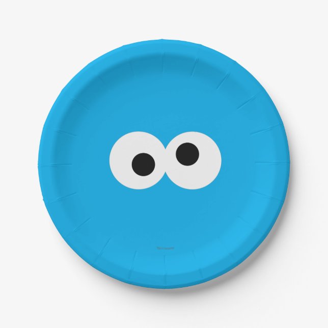 Plato De Papel Cookie Monster Big Face (Anverso)
