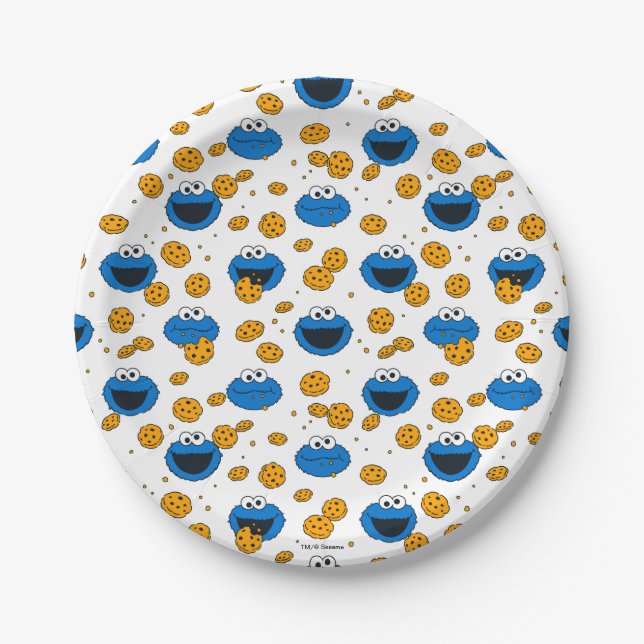 Plato De Papel Cookie Monster | C es para Cookie (Anverso)