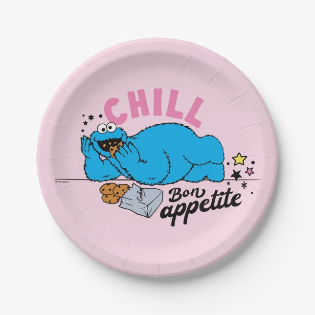 Plato De Papel Cookie Monster | Chill Bon Appetite (Anverso)