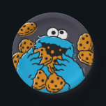 Plato De Papel Cookie Monster Eating All the Cookies<br><div class="desc">Satisfy your cravings for fun and cookies with this graphic featuring the one and only Cookie Monster! This showcases a vibrant illustration of Cookie Monster in his element, happily devouring a pile of chocolate chip cookies with crumbs flying everywhere. This classic and instantly recognizable design is cheerful, playful, and sure...</div>
