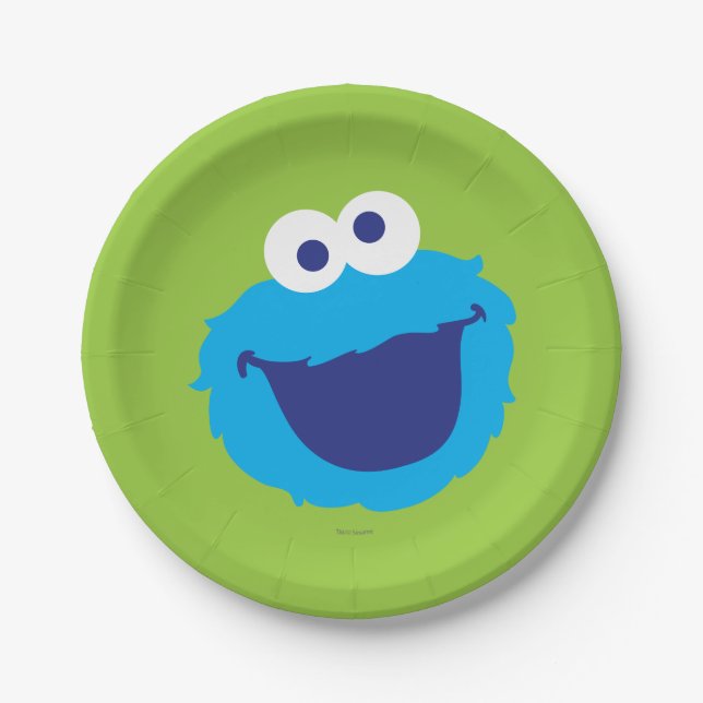Plato De Papel Cookie Monster Face (Anverso)