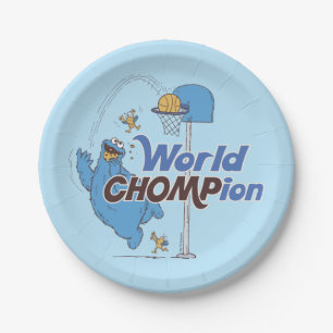 Plato De Papel Cookie Monster   Tiro de aros de básquetbol